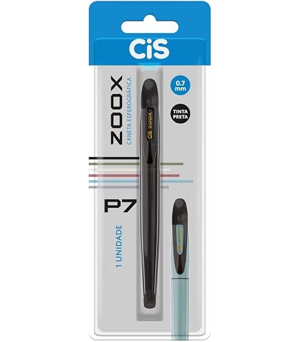 CIS Zoox F7 Caneta Rollergel Retrátil - Cinza (Tinta Preta
